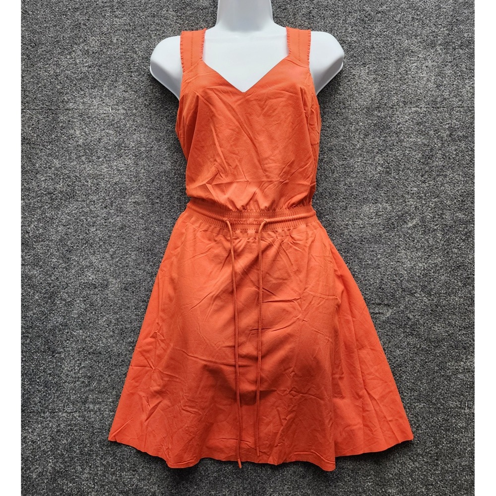 Athleta Women's Savannah Strap Mini Dress Orange Athleisure Gorpcore Hiking S